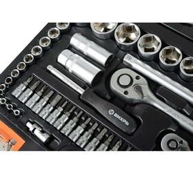 Набор инструментов АВТО 1/2дюйм 1/4дюйм CrV в кейсе 82 предмета Вихрь 73/6/7/6