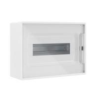 Щиток настенный 12мод. IP41 с прозр. дверцей с 2 шинами PEN на 8+6 отверст. бел. DKC F12W1WT