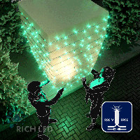 Светодиодная гирлянда Rich LED 10 м, 100 LED, 220 В, соединяемая, влагозащитный колпачок, зеленая, мерцающая, белый провод,