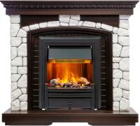 Dimplex Каминокомплект Glasgow - Темный дуб / Белый с очагом Brookline Black