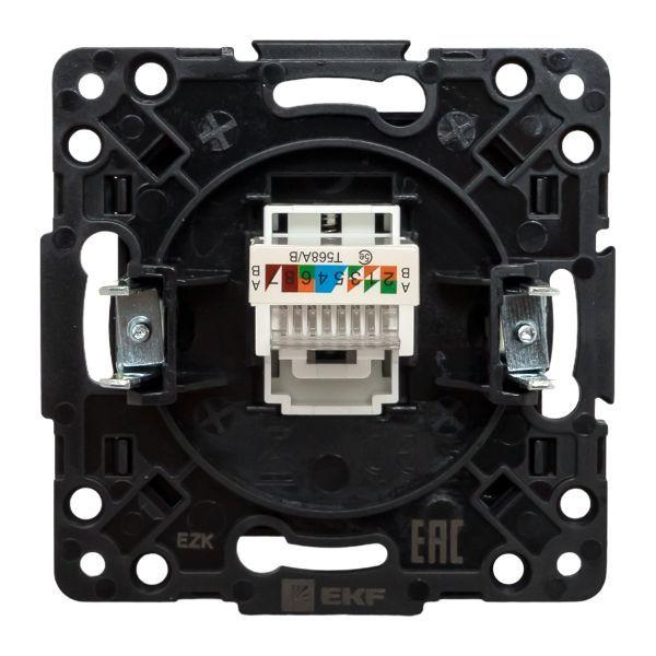 Розетка компьютерная 1-м Стокгольм RJ45 механизм черн. PROxima EKF EZK01-035-10