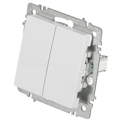 Переключатель 2-кл. СП Accent 6-107-01 10А IP20 250В AL/CU бел. Intro Б0063554