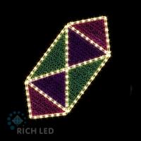 2Д Елочная игрушка Конфета №4 мини, 450х200 мм, Деколэйс, 24В Теплый белый