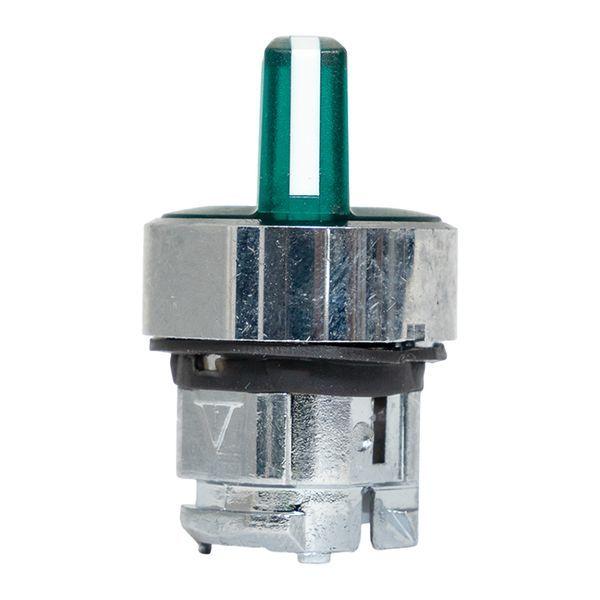 Механизм переключателя исполнительный ХB4 зел. на 2 положения возвратный без фиксации с подсветкой с короткой ручк IP65 EKF XB4BD2L-G-65