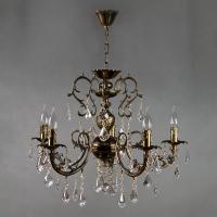 Подвесная люстра AMBIENTE by BRIZZI 8888/5 PB Leaf Crystal