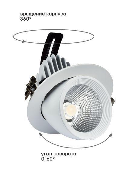 Светильник светодиодный ДВО 1822 35Вт 4000К IP20 поворотн. круг бел. IEK LTP-DSO0-1822-35-40-K01