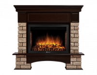 Портал Firelight Forte Wood 25U (угловой) камень коричневый, шпон темный дуб