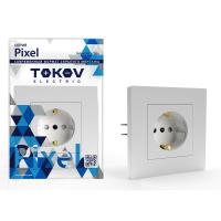 Розетка 1-м СП Pixel 16А IP20 с заземл. защ. шторки в сборе бел. TOKOV ELECTRIC TKE-PX-R1FZSF-C01