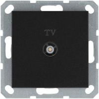 Розетка телевизионная проходная TV Ф9.5мм механизм антрацит Jasmart G6002B