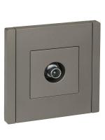 Розетка TV проходная FORTE&PIANO FP529 сталь IEK FP-A10-P-K46