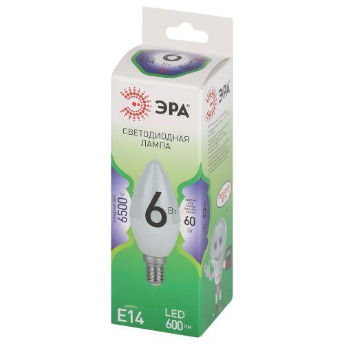 Лампа светодиодная GREEN LINE B35-6W-865-E14 GL 6Вт свеча 6500К свет холод. E14 Эра Б0067124