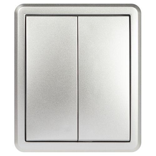 Выключатель 2-кл. ОП Эксперт 11-1204-03 IP20 10АХ-250В алюм. Эра Б0063035