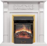 Royal Flame Каминокомплект Venice - Фактурный белый с очагом Majestic FX Brass