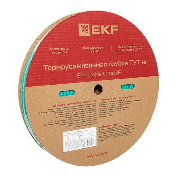 Трубка термоусадочная ТУТ нг 6/3 зел. (уп.100м) EKF tut-6-j