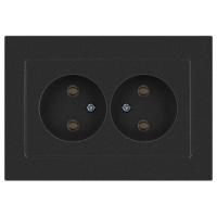 Розетка 2-м СП Accent 6-204-07 16А IP20 250В 2P AL/CU графит Intro Б0063435