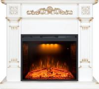 Royal Flame Каминокомплект Florina - Белый дуб, патина золото с очагом Emerald 28
