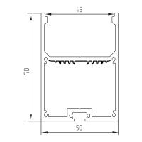 Профиль для светодиодной ленты Geniled накладной + подвесной  50x70x2000 М44