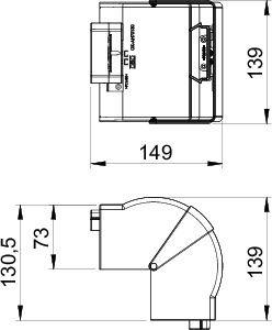 Угол для кабель-канала Rapid 80 внешний изменяемый 70х130 ABS-пластик GK-AH70130RW бел. OBO 6274410