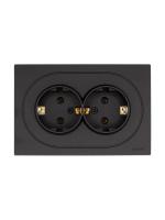 Розетка 2-м СП OSEN с заземл. ПБТ механизм черн. бархат LEZARD 743-4200-127B