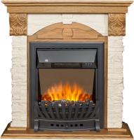 Royal Flame Каминокомплект Dublin (Разборный) - Дуб / Сланец бежевый с очагом Aspen Black