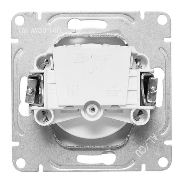 Розетка СП Эпика 16А без заземл. защ. шторки механизм бел. EKF UP1-SOW-101
