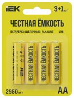 Элемент питания алкалиновый LR6/AA ПРОМО (блист.4шт) IEK ABT-LR06-OP-L04A