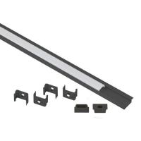 Комплект с врезным анодированным профилем 2206B 22х6мм. 2м черн. САВ251 Эра Б0062792