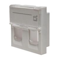 Панель лицевая 2 порта 45х45 Keystone шторки откидное маркиров. окно (DIY) SUPRLAN 10-0302-1