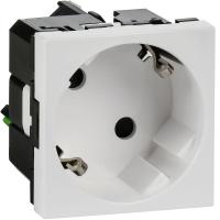 Розетка 2мод. 16А 250В 45град. с заземл. защ. шторки безвинт. зажимы бел. ИЭК Leg 4521059