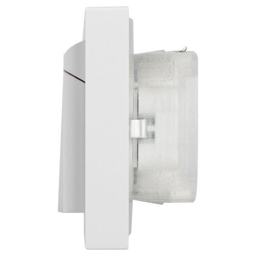 Розетка 2-м СП Accent 6-210-01 16А IP44 250В 2P+E Schuko с крышками защ. шторки AL/CU бел. Intro Б0063577
