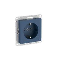 Розетка AtlasDesign 16А с заземл. быстрозажим. клем. механизм аквамарин SE ATN001143S
