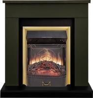 Royal Flame Каминокомплект Bergen (Разборный) - Темная олива (Ширина 900 мм) с очагом Majestic FX M Brass