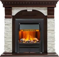 Dimplex Каминокомплект Dublin - Темный дуб / Сланец белый с очагом Brookline Black