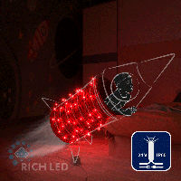 Светодиодная гирлянда Rich LED 10 м, 100 LED, 24В, соединяемая, влагозащитный колпачок, красная, мерцающая, белый провод,