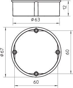 Кольцо выравнивающее скрыт. монтажа d60мм H12мм UG 60 PA 12 OBO 2003287