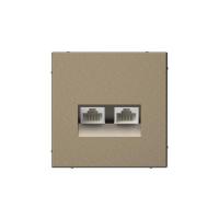 Розетка компьютерная 2-м ArtGallery RJ45 + RJ45 кат.5E механизм мокко SE GAL000685