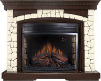 Royal Flame Каминокомплект Glasgow - Темный дуб / Белый (Высота 1100мм) с очагом Dioramic 28 LED FX