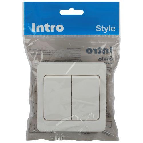 Выключатель 2-кл. СП Style 7-104-01 10А 250В IP20 бел. Intro Б0060617