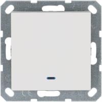 Переключатель проходной 1-кл. 10А IP20 с подсветкой механизм бел. глянцевый Jasmart G3012NW