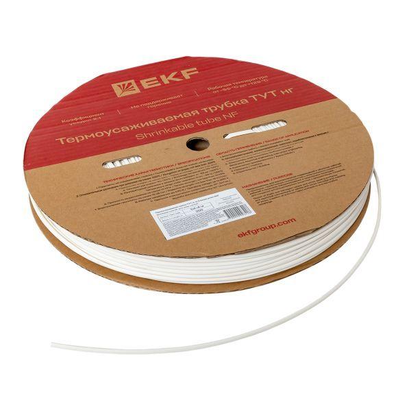 Трубка термоусадочная ТУТ нг 4/2 бел. (уп.200м) EKF tut-4-w