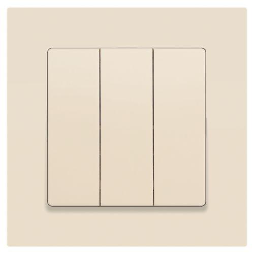 Выключатель 3-кл. СП Accent 6-106-02 10А IP20 250В AL/CU сл.кость Intro Б0063534