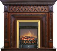 Royal Flame Каминокомплект Alexandria - махагон коричневый антик с очагом Fobos FX M Brass