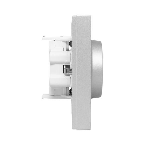 Розетка 2-м СП Эпика 16А с заземл. защ. шторки с рамкой механизм алюм. EKF UP1-SOA-211