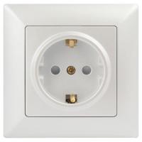 Розетка 1-м СП Solo 4-206-06 16А 250В IP20 2P+E Schuko с заземл. защ. шторки перламутр Intro Б0053686