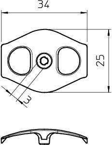 Скоба крепежная фиксатор 34х25мм 1996 O OBO 2222809