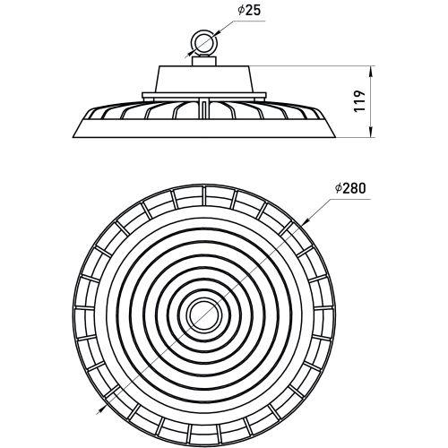 Светильник светодиодный SPP-407-120-50K-240 240Вт 36000лм 5000К 80Ra Кп<5% КСС Д подвесной Эра Б0067447