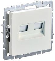 Розетка двойная СП BRITE RJ11+RJ45 кат.5E РК/Т12-БрЖ механизм жемчуж. IEK BR-KT20-O-1-K36