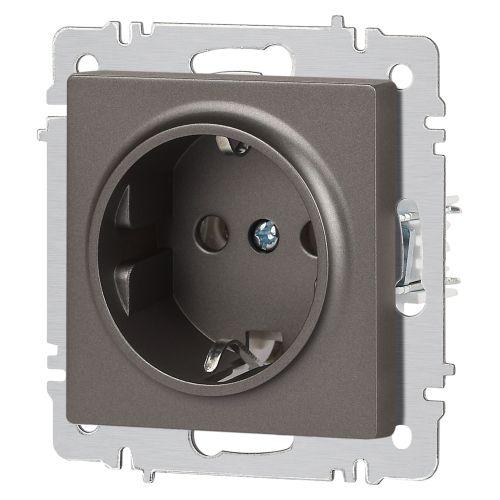 Розетка 1-м СП Accent 6-202-09 16А IP20 250В 2P+E Schuko титан Intro Б0063701