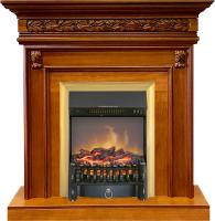 Royal Flame Каминокомплект Valletta - Орех с очагом Fobos FX M Brass