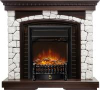 Royal Flame Каминокомплект Glasgow - Темный дуб / Белый с очагом Fobos FX M Black RC